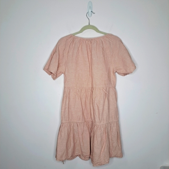Madewell linen blend lorelei mini dress pink medium NWOT - Picture 6 of 10